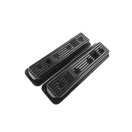 Absurdo Short Steel Center Bolt Valve Cover with Hole for 1987-1997 SBC Vortec 305-350, Black AB2205626